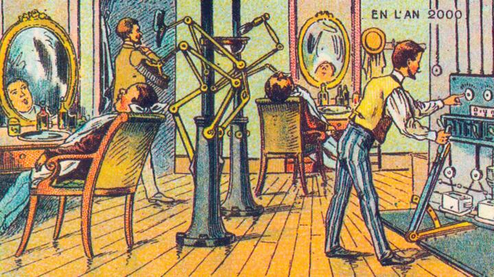 … at a barber shop …