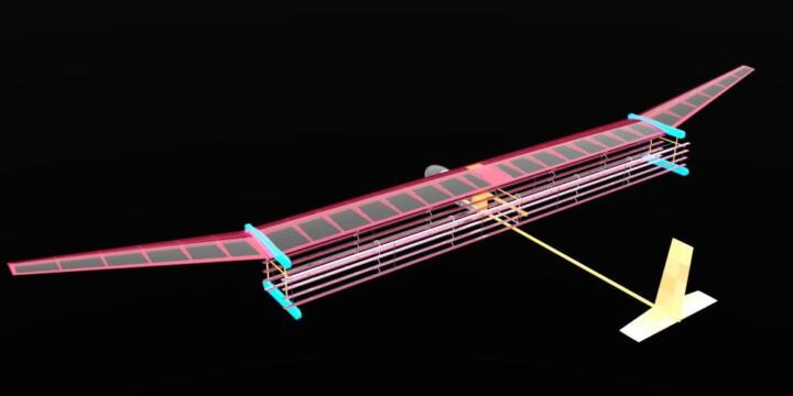 Entwurf eines mit Ionenwind angetriebenen Flugzeugs: Das System könnte laut MIT- ...