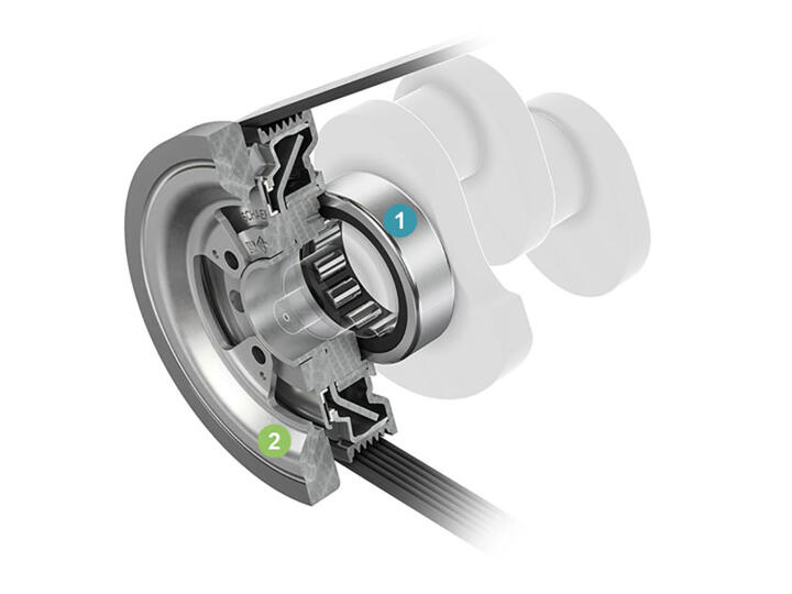 1 The bearingsof the pulley decoupler have to resist the higher torque requireme ...