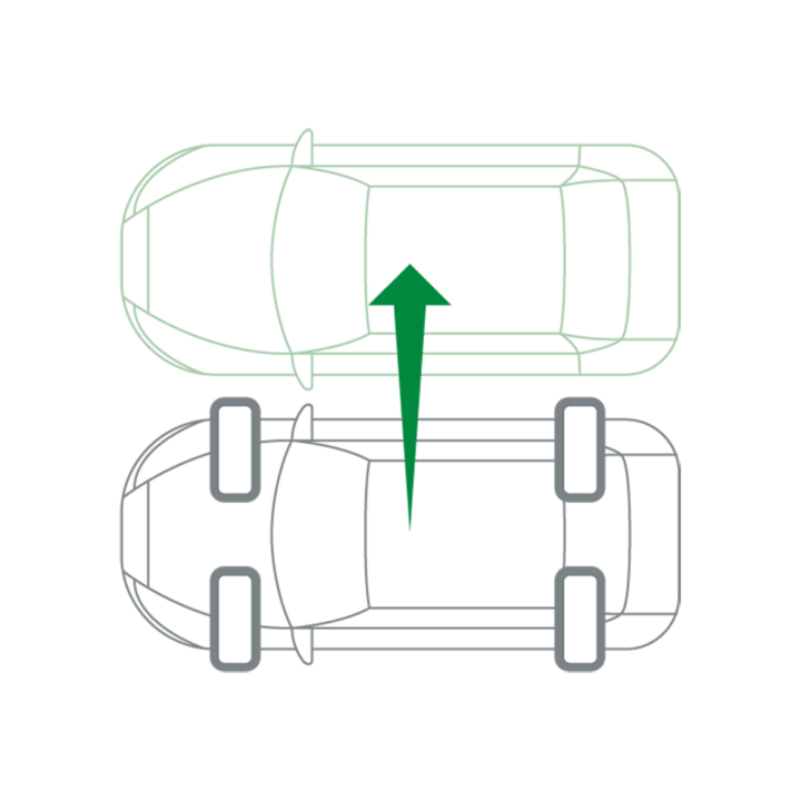 Parallel parking with a 90° steering angle